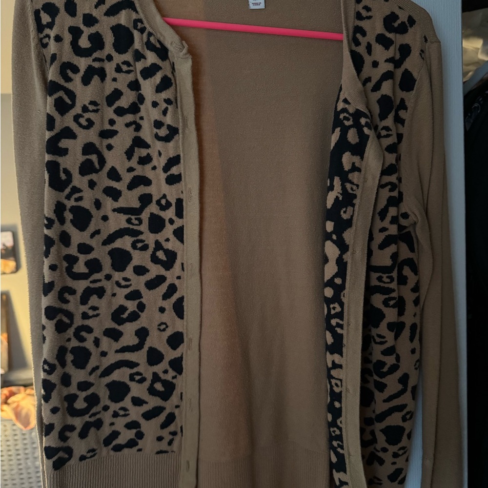 Merona Tan and Black Leopard Print Sweater